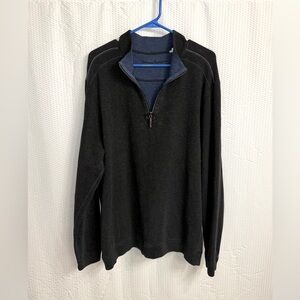 Tommy Bahama Quarter-Zip Pullover Sweater Men's XXL Charcoal Gray Casual